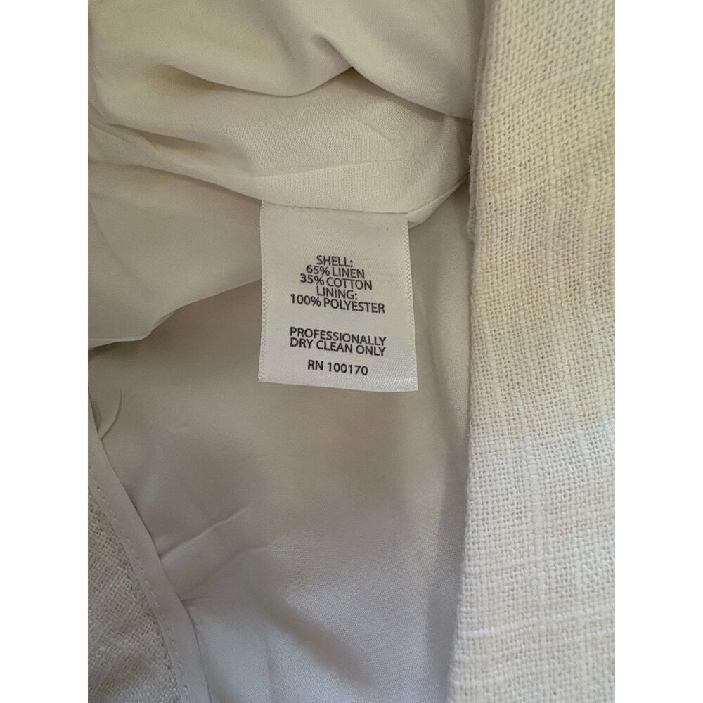 Alice Collection ivory fully lined linen shorts Size 2 scalloped bottom - Picture 5 of 8
